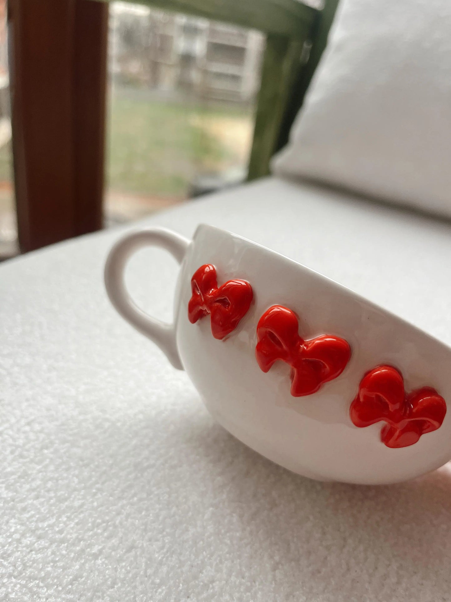 Seramik Fiyonk Kupa %100 El Yapımı Perabutikdesign