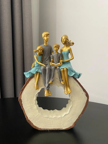 4'lü Aile Dekoratif Heykel&biblo Perabutikdesign