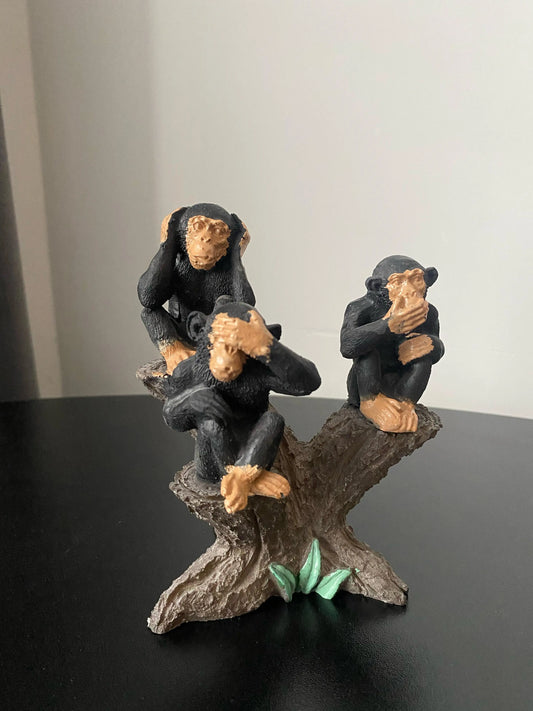 3 Maymun Dekoratif Heykel, Biblo 12*13 Cm. Perabutikdesign
