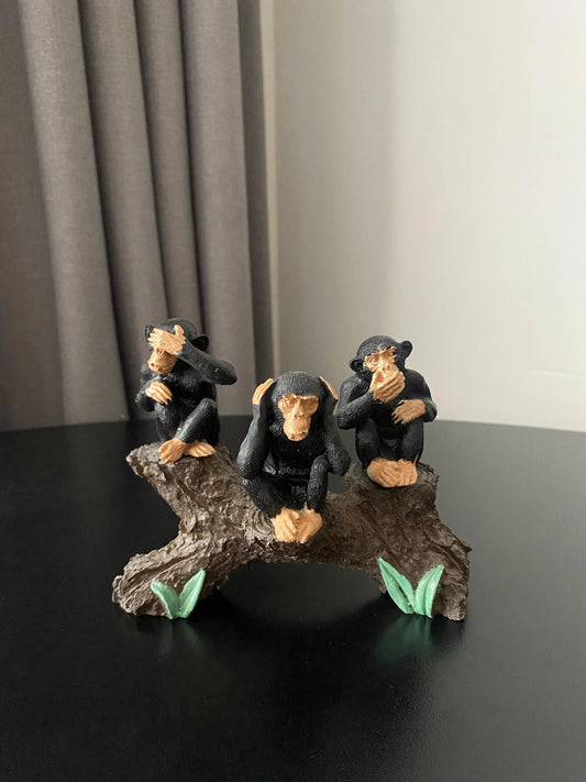 3 Maymun Dekoratif Heykel, Biblo 12*15 Cm. Perabutikdesign