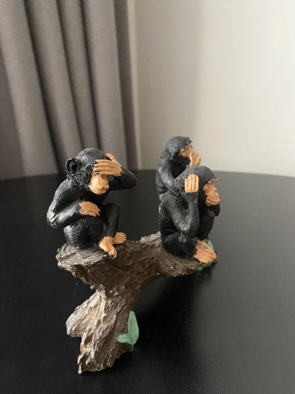 3 Maymun Dekoratif Heykel, Biblo 12*15 Cm. Perabutikdesign