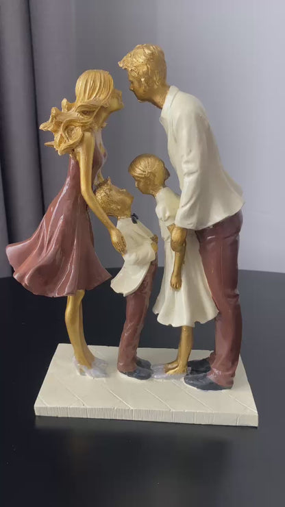 4'lü Aile Dekoratif Heykel&biblo